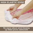 thumbnail image 4 of HLONK 3 Pcs Picnic Table Cover and Bench Covers Set Polyester Fitted Camping Table Cover Waterproof Picnic Table Cover with Bench Covers Natural Wood Grain Camping Tablecloth for Barbecue, 4 of 10