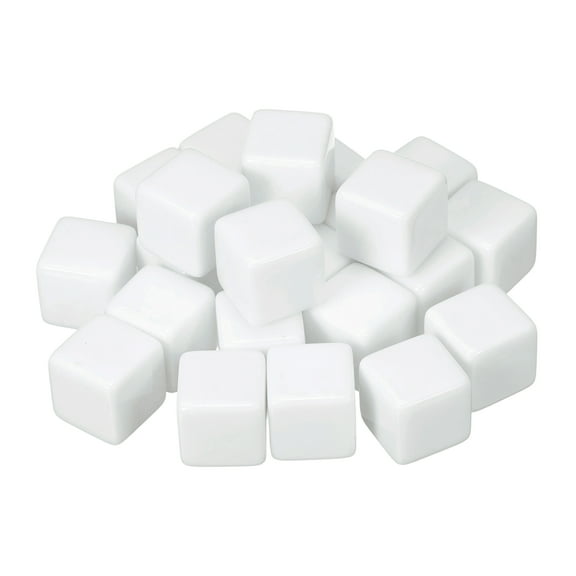 20Pack Acrylic Blank Dice, 14mm/0.55" Acrylic Six Sided Blank White Dice Blocks with Smoothed Surface for Board Games Party Fun