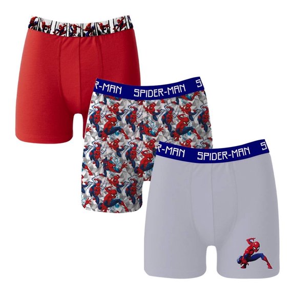 Bóxer Spiderman para Niño, 3 Piezas Azul Talla 4