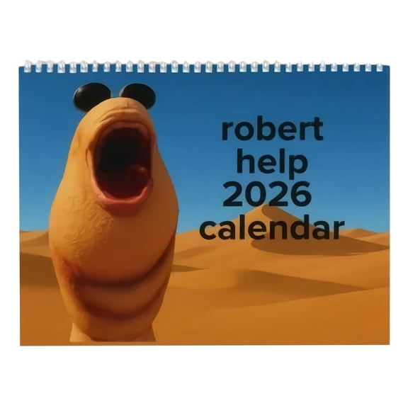 2026 Robert the Bug Marcus the Worm Robert The Worm Funny VR Chat Meme Holiday Planner Hanging Wall Calendar for Home Office Gift