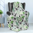 thumbnail image 4 of Cactus Soft Flannel Fleece Throw Blanket, Cartoon Style Inspired Drawing of Hedgehog Animals Saguaro and Prickly Pear, Cozy Plush for Indoor and Outdoor Use, 50" x 60", Multicolor, by Ambesonne, 4 of 5