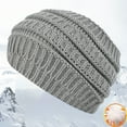 thumbnail image 2 of LIZUOJUN Women's Wide Knit Headband Winter Ear Warmer & Face Washing Headwrap, Slouchy Ribbed Wool Blend Hair Band Stretchy Ear Warmen for Women Grey A, 2 of 3