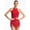 Burgundy, variant on Womens Tassel Leotard Halter Neck Sleeveless Fringe Bodysuit Rhinestone Latin Jazz Dress White S