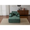 thumbnail image 5 of Leumius Oversized Chaise Lounge Indoor,Cozy Cloud Couch Modern Plush Corduroy Upholstered Sofa Bed with 3 Pillows and Wide Armrest for Living Room, No Assembly Required,Green, 5 of 11