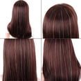 thumbnail image 2 of Xiao Hua 8 extensiones de cabello con clip de 50 cm, resistentes al calor, con purpurina y brillo, accesorios para el cabello para mujeres y niñas, color dorado., 2 of 2