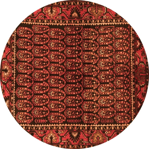 Ahgly Company Indoor Round Persian Orange Traditional Area Rugs, 3' Round