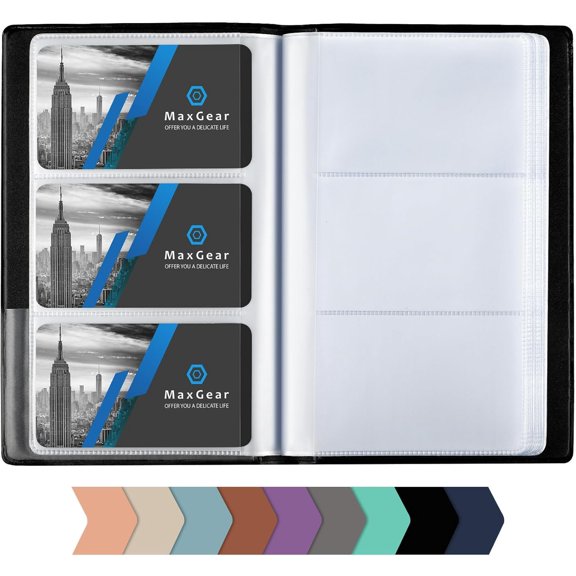 Business Card Organizer, 240 Cards Book Portable Business Card Holder for Men & Women, Professional PU Credit Cards Binder File Storage