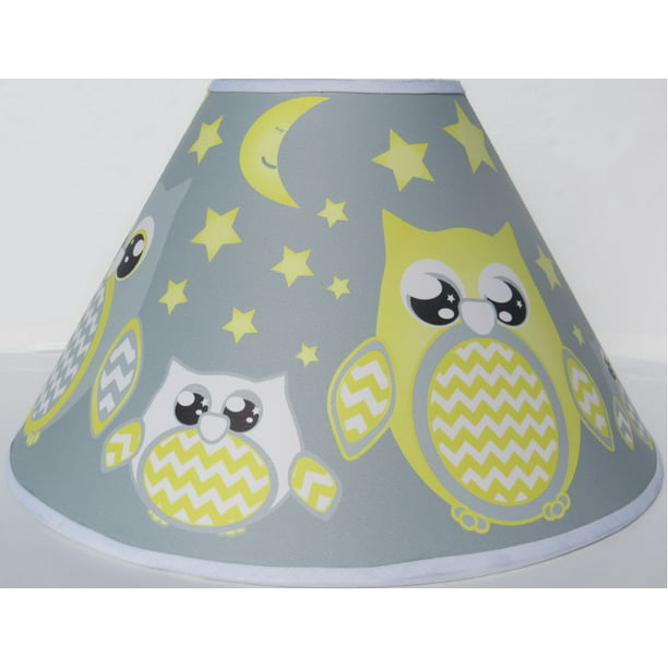 Children S Gray Yellow Owl Nursery Room, Owl Lamp For Baby Nursery
