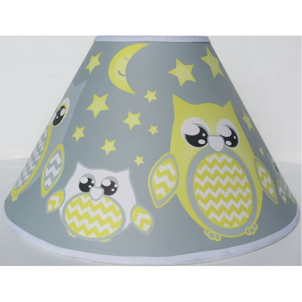 Grey And Yellow Owl Lamp Shade Children S Gray Nursery Room Decor Com Children S Gray Yellow Owl Nursery Room, Owl Lamp For Baby Nursery