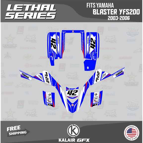 Kalair GFX Graphics Kit for Yamaha ATV BLASTER YFS 200 (2003-2006) Lethal Series