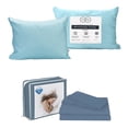 thumbnail image 1 of Juego de Sábanas Individual Azul Acero + Almohada Trinity, 1 of 8