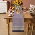 thumbnail image 2 of Purple Floral Table Runner 36 Inches, Modern Farmhouse Leaves Brown Striped Bed Runner Dresser Scarves Tabletop for Indoor Outdoor Parties/Ceremony/Banquet, 13"x 36", 2 of 9