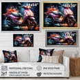 thumbnail image 4 of Designart "Night Glow Purple Coral Scooter" Transportation Floater Framed Wall Art Print, 4 of 7