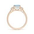 thumbnail image 2 of Angara Natural 2 Ct. Aquamarine with Diamond Classic Ring in 14K Rose Gold for Women (Ring Size: 7.5), 2 of 11