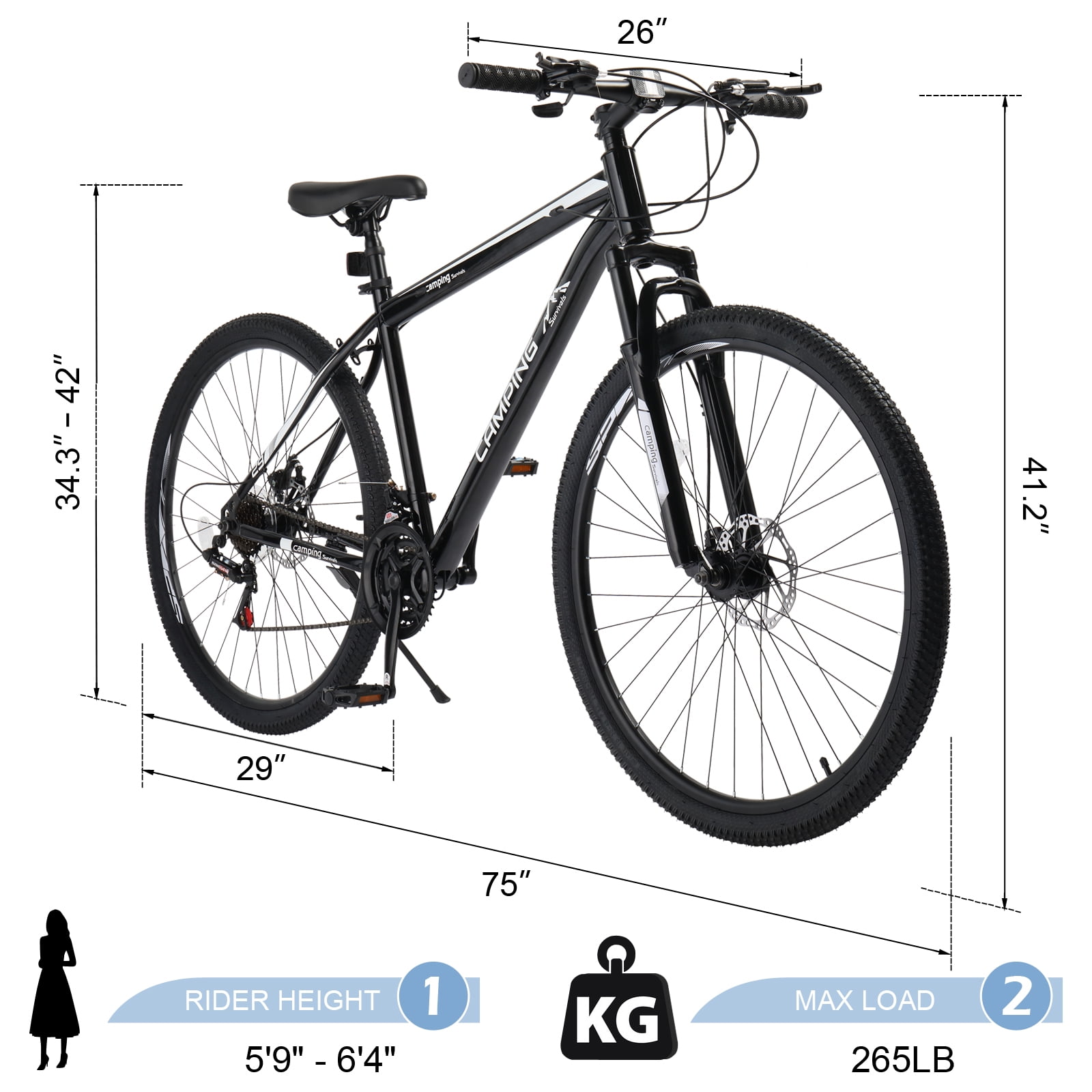 UBesGoo 29in 21 Speed High Carbon Steel Mountain Bike with