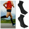 thumbnail image 2 of Unique Bargains 3 Pairs Half Finger Five Toe Socks Unisex Non Slip Daily Fit Finger Socks Black, 2 of 7