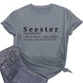 thumbnail image 5 of QHWAUAKFBN Womens T Shirts Graphic Seester Short Sleeved Pullover Round Neck Tshirts Top, 5 of 6