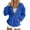 Blue, variant on Women's Solid Color Full Zip Front Hooded Sweatshirt, Raglan Sleeve with Kangaroo Pockets, Casual Streetwear Oversized Pullover for Fall Winter Fashion and Plus Size Comfort Navy M
