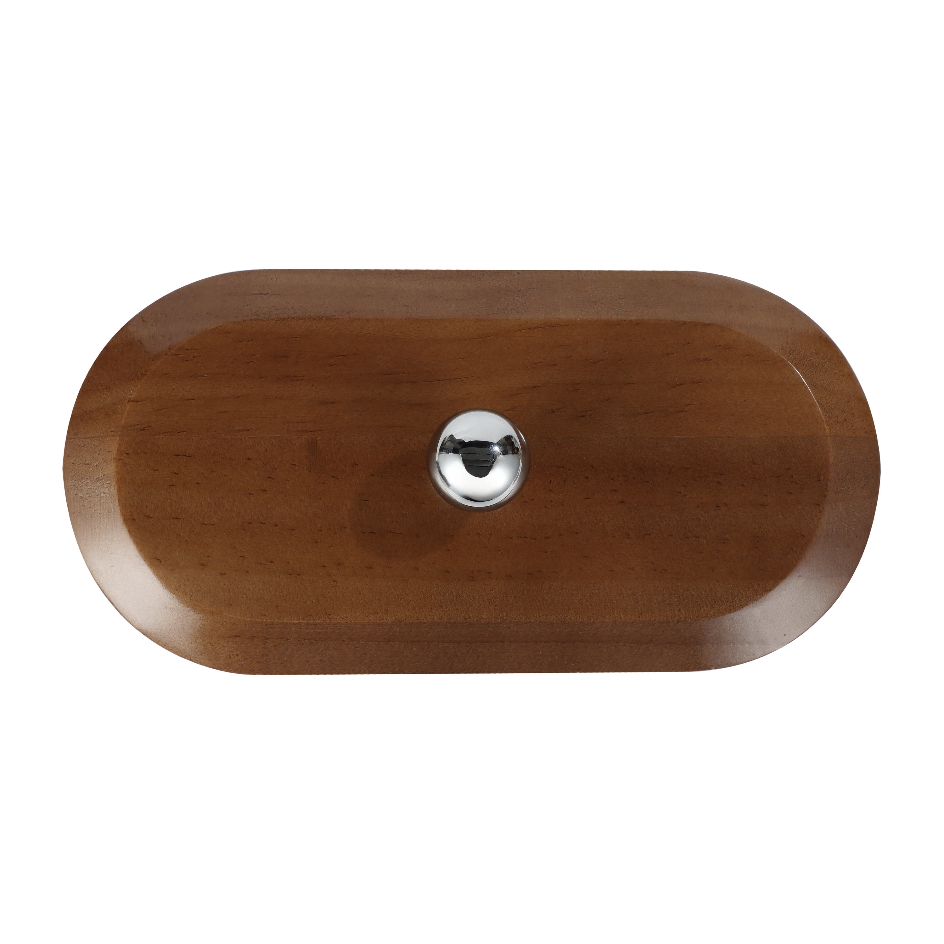 Mainstays Wooden Decorative Tabletop Capsule Box with Chrome Handles