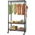 thumbnail image 3 of Wire Garment Rack Heavy Duty Clothes Rack，Closet Organizer Metal Garment Rack Portable Clothes Hanger Home Shelf，Freestanding Closet Wardrobe，Garment Rack Adjustable Wire Clothing Rack Portable Closet, 3 of 9