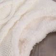 thumbnail image 3 of Winter Warm Knit Wool Hat Dual Ball Ear Flap with Pom - S (White), 3 of 5