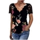 thumbnail image 2 of Puntoco - Camiseta de manga corta con cuello en V para mujer, informal, a la moda Puntoco Puntoco-2431, 2 of 4