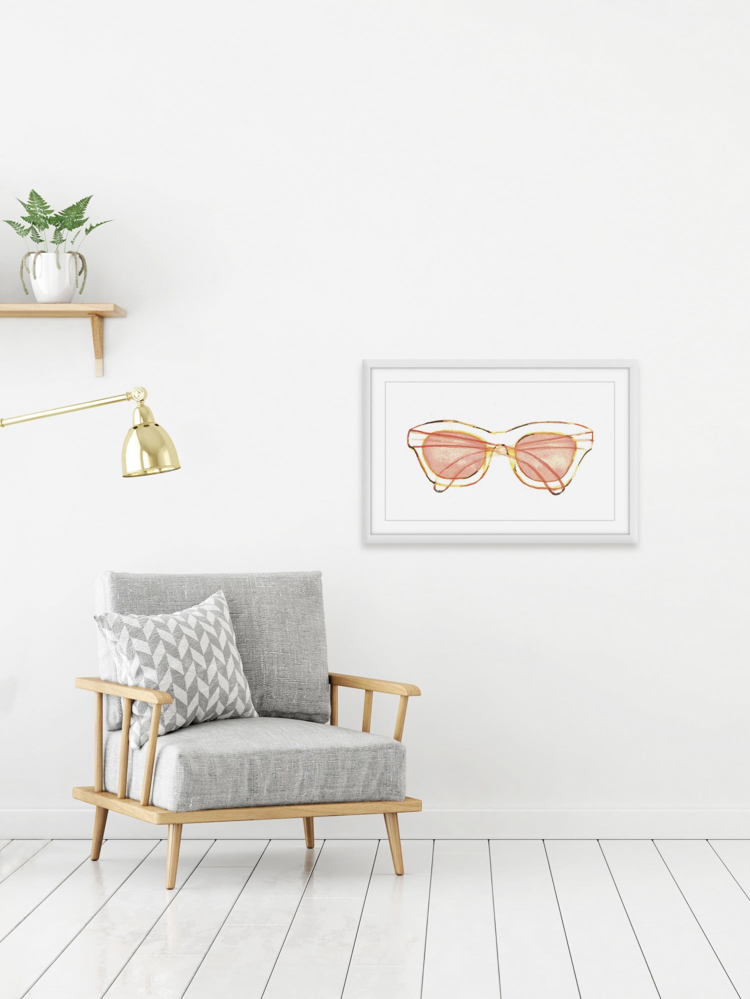 Marmont Hill "Peach Sunglasses" by Christine Lindstrom Framed Painting Print