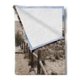 thumbnail image 2 of Beach Soft Flannel Fleece Blanket, San Miguel Beach near Gate Cape Atlantic Ocean Coast Serene Holiday Warm Relax Scene, Cozy Plush for Indoor and Outdoor Use, 70" x 90", Blue Beige, by Ambesonne, 2 of 5