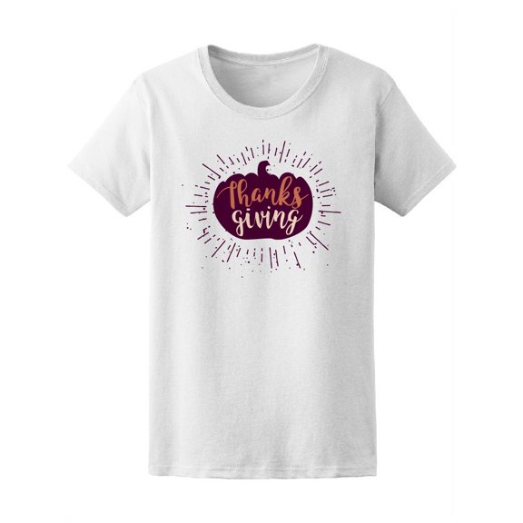 Cute Thanksgiving Pumpkin T-Shirt Women -Image by Shutterstock, Female Medium