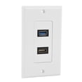 thumbnail image 1 of Ccdes HDMI USB 3.0 2 en 1 Panel de Placa Frontal de Pared Multimedia integrada-Blanco Cable No se aplica, 1 of 5