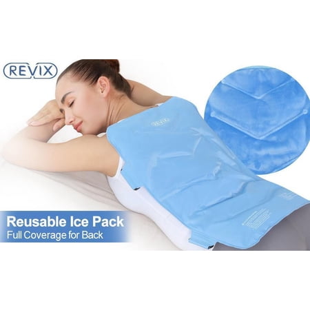 REVIX Full Back Ice Pack Reusable Gel Cold Pack for Joint Muscle Pain with Strap, XXL REX119