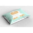 thumbnail image 2 of Ambesonne Bigfoot Pillow Sham 2 Pack, Graphic Happy Yeti, 26"x20", Mint Green Sand Brown, 2 of 3