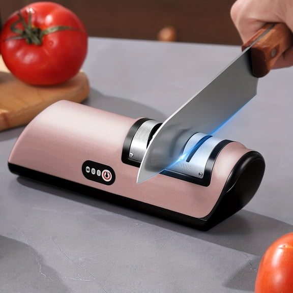 2-Stage Automatic Electric Knife Sharpener - Professional Kitchen Tool for All Knives & Tableware, with Whetstone, Fast Blade Sharpening, Ideal for Home Kitchen Use