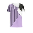 thumbnail image 4 of Summer Saving Clearance 2024! POTETI Womens Blouses Purple Solid V-Neck Casual Short-Sleeve Tops, 4 of 5