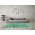 thumbnail image 3 of Ahgly Company Indoor Square Oriental Light Blue Traditional Area Rugs, 7' Square, 3 of 4