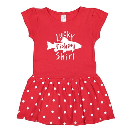 

Inktastic Lucky Fishing Shirt- Fish Gift Toddler Girl Dress