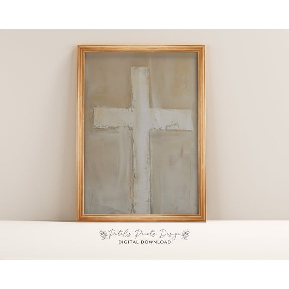 Abstract Cross Print, Minimalist Christian Wall Art Home Decor #1705, Unframed Poster Size 8x12