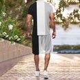 thumbnail image 4 of Vedolay Short Sets For Men Men's Shorts Set 2 Piece Set Short Sleeves and Sports Shorts Set,Navy M, 4 of 5