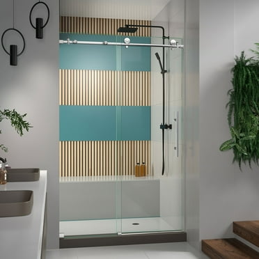 DreamLine Enigma-XT 44-48 in. W x 76 in. H Fully Frameless Sliding Shower Door in Tuxedo Finish