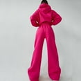 thumbnail image 5 of Oversized Hoodie Sets with Wide Leg Pants for Women Sportswear Loose Plain Sweatshirt and Sweatpant Lounge Outfits (Large, Hot Pink), 5 of 5