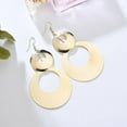 thumbnail image 4 of Dangling Double Disc Earrings in Gold or Silver, 4 of 4
