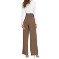 thumbnail image 4 of Xuanfei Women Solid Color High Waist Tie Waisted With Pockets Straight Leg Pants, 4 of 7
