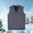 thumbnail image 2 of AnuYalue Mens Sweater Vest Fleece V-Neck Sleeveless Sweaters Casual Fall Winter Waistcoat Classic Fit Cold Weather Warm Vest, 2 of 4