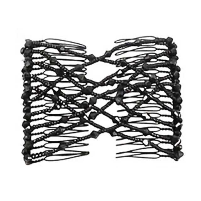 Glass Bead Comb Elastic Double Insert Clips Insert Head Hair Fashion Comb Creative Change Lazy