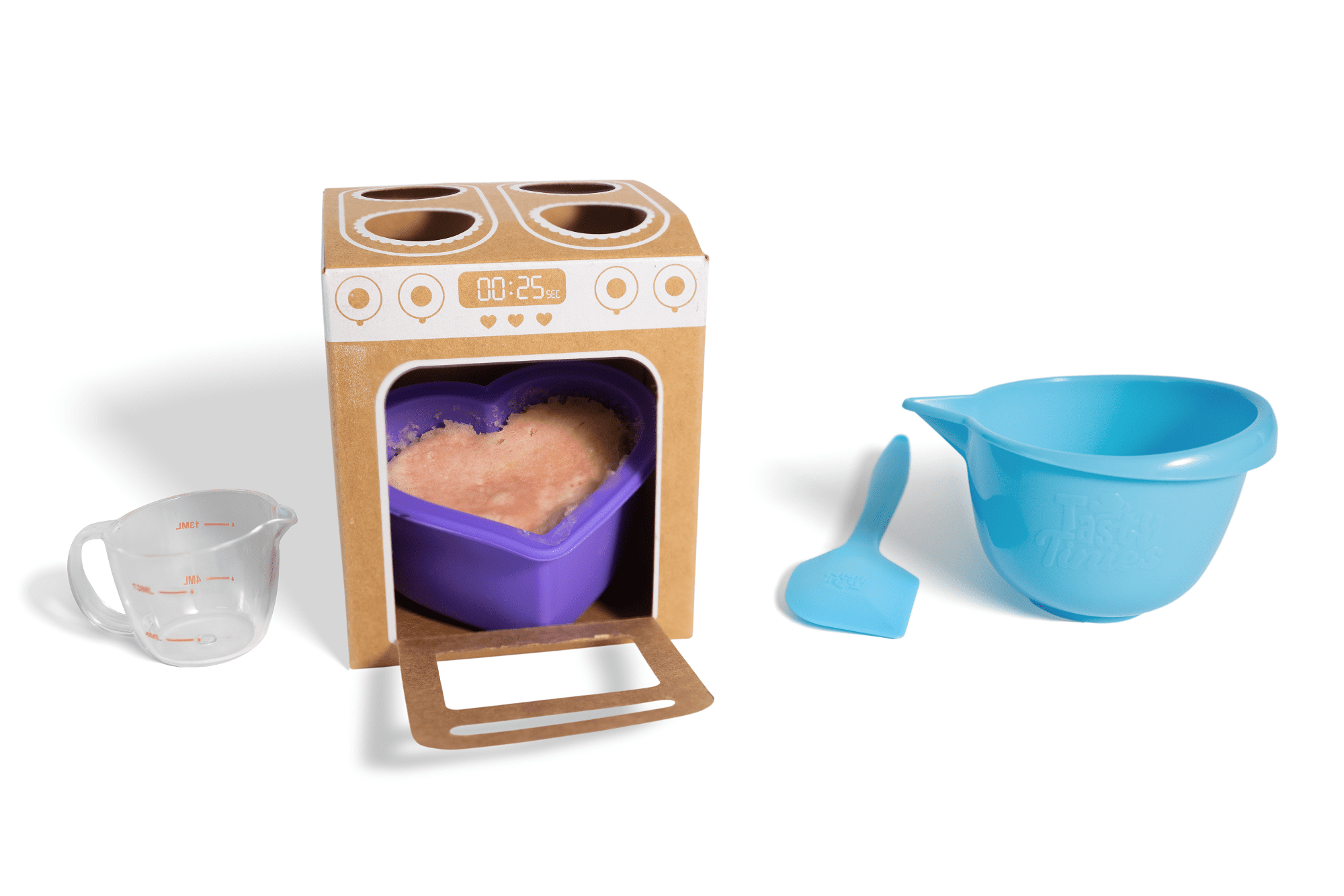 Tasty Tinies Bake Shop- Mini Baking Set w/ Strawberry Cake Mix, Pink Frosting, Rainbow Sprinkles