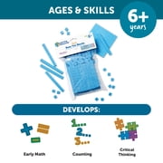 Learning Resources Base Ten Blocks Smart Pack, Classroom Accessories, Early Math Skills, 121 Pieces, Ages 6,7,8+