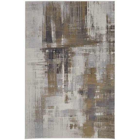 HomeRoots 616900 8 x 10 ft. Gray & Brown Abstract Rectangle Area Rug