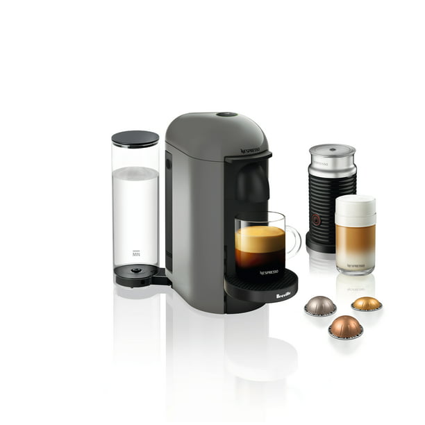 Nespresso VertuoPlus Coffee and Espresso Maker by Breville with Aeroccino Milk Frother, Grey - Walmart.com - Walmart.com