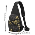 thumbnail image 4 of Disketp Sling Backpack,Multipurpose Crossbody Shoulder Bag Travel Hiking Daypack-Golden Glitter Butterflies, 4 of 6