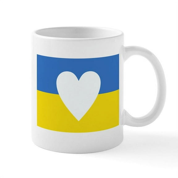 CafePress - Ukraine Heart Mugs - 11 oz Ceramic Mug - Novelty Coffee Tea Cup